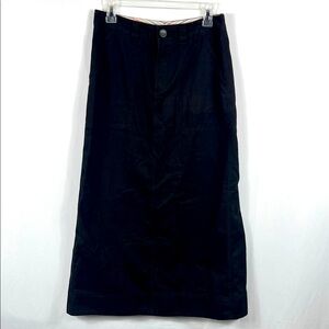 Covington Women’s Long Black Skirt Size‎ 8 Pockets Button Zip 100% Cotton